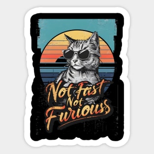 Not Almost Not Furious Lazy Relaxed Cat Sticker